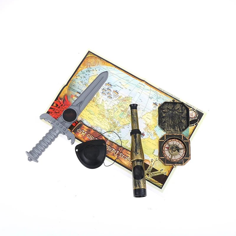 Дети Детская забавная игрушка шт. 5 шт. комплект Пираты Карибского моря косплэй наряды компасы повязка на глаз телескоп географические