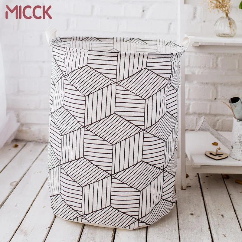 MICCK هندسية شكل للطي الغسيل سلة الدائمة حامل الملابس القذرة تخزين حقيبة اللعب تخزين الحقيبة المنزلية المنظم