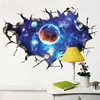 3D Cosmic Space planet Broken wall stickers for kids rooms bedroom nursery home decoration decals murals Break the wall sticker ► Photo 3/6