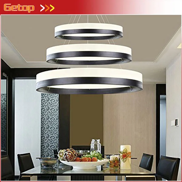 

Best Price Modern Three Rings (11.8 - 19.7 - 27.6 Inches) Ceiling Lamp Fixture LED Lighting Acrylic Circular Chandelier Lights