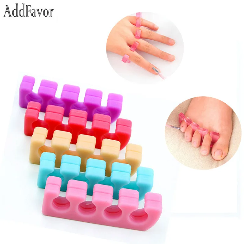 

Addfavor 2pcs Soft Silicone Toe Finger Separator Tools Nail Pedicure Manicure UV Gel Polish Tips Nail Art Care