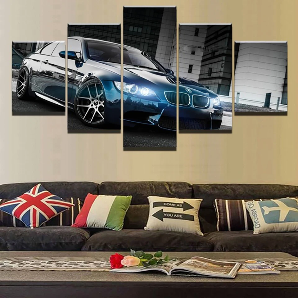 Canvas-Wall-Art-HD-Printed-Painting-Frame-Modern-Pictures-5-Pieces-BMW-M3-Black-Sport-Car.jpg_640x640