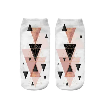 

Geometric triangle cartoon striped star socks single-sided printed socks
