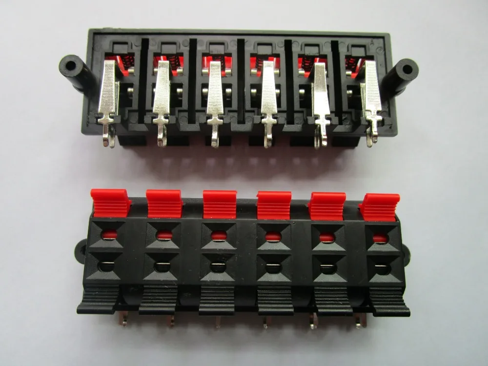 

6 pcs Speaker Terminal Board Connector Spring Loaded 12-Way 83x30mm