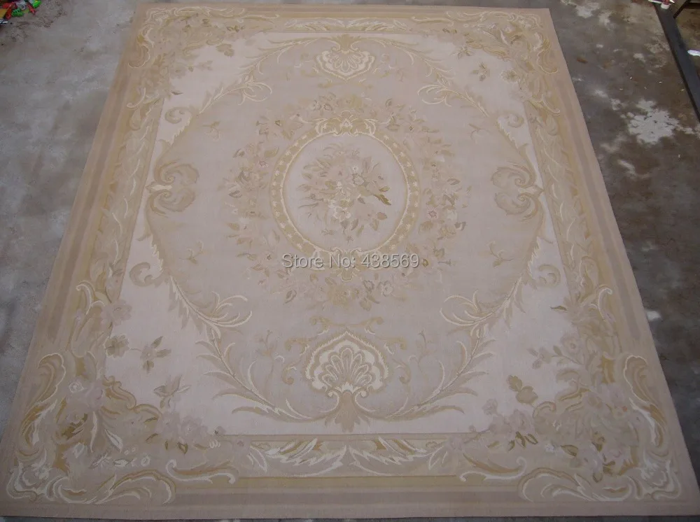 Бесплатная доставка 12 'x 15' Aubusson коврики ручной работы шерстяные карпэбби