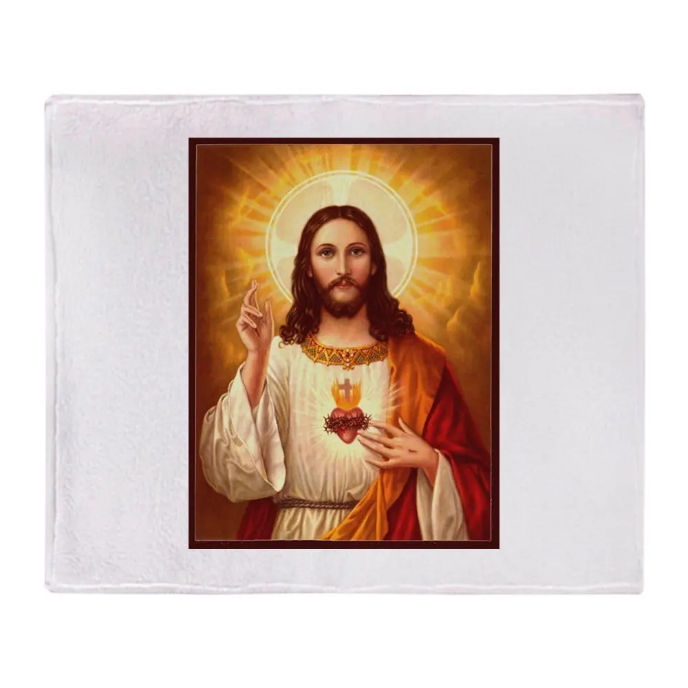 Sacred Heart Of Jesus Soft Fleece Throw Blanket Throws Fleece Blanket