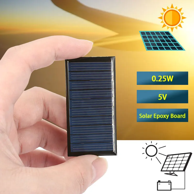 

Mini 0.25W 5V Solar Panel Power Panel System DIY Battery Cell Charger Module Portable Panneau Solaire Energy Board 30*60MM