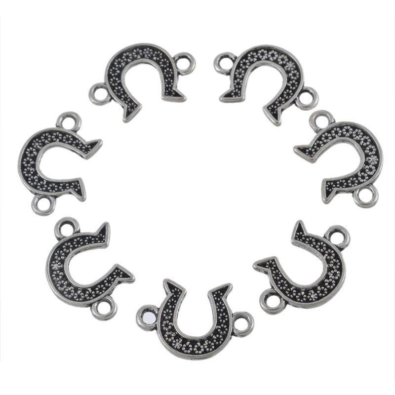 

LASPERAL 10PCs Vintage Silver Color Horseshoe Shape Connectors For Jewelry Making Jewelry Accessories DIY Handmade Craft 17x12mm