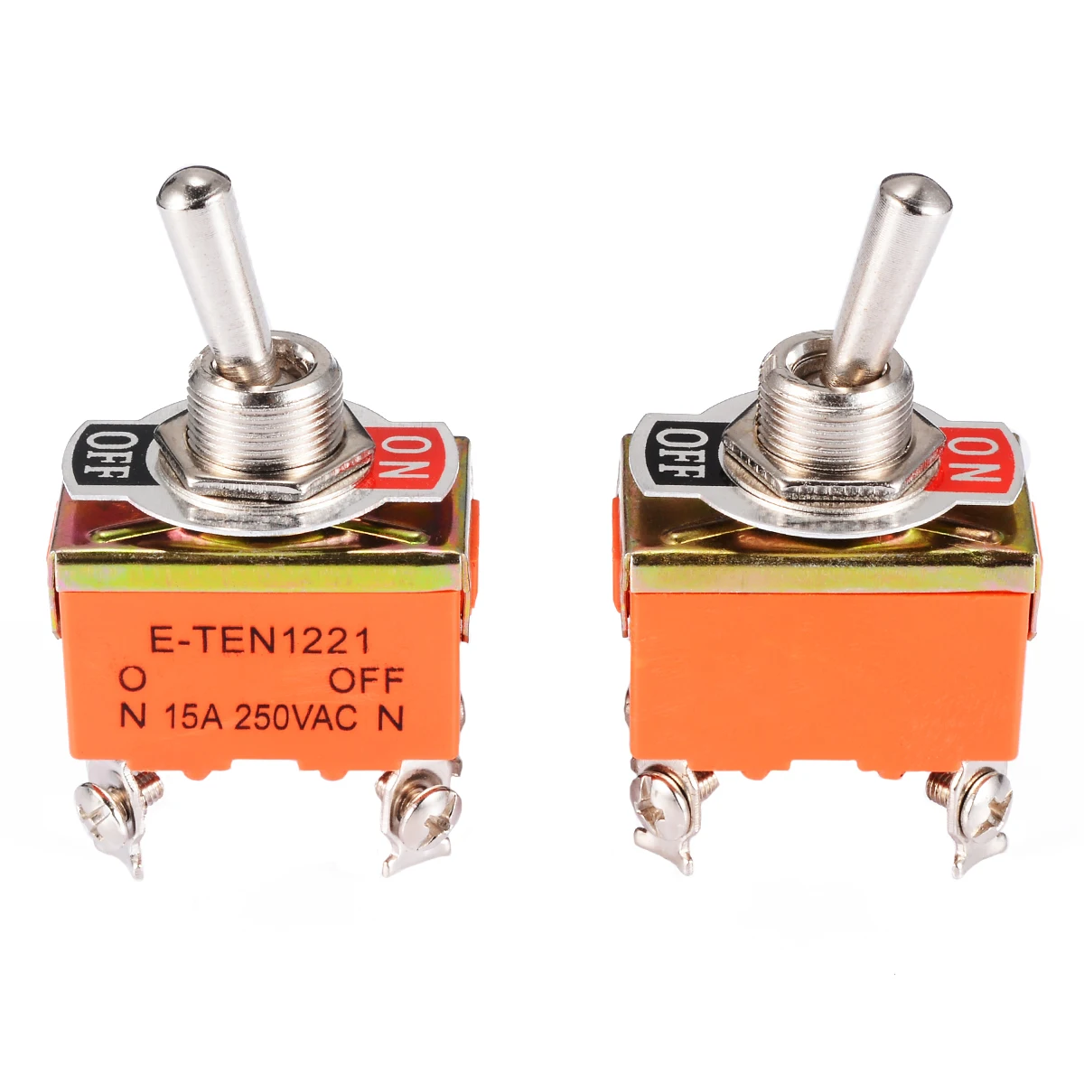 2Pcs/Set Electrical Mini Toggle Switch AC 250V 15A Amps On/Off 2 Position DPST 4 Screw Terminals Toggle Switches 33*20*20mm