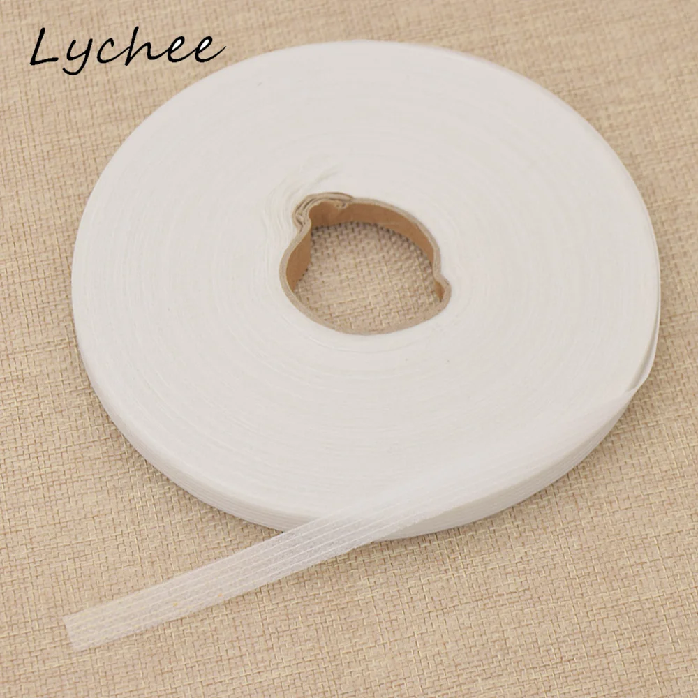 

Lychee 100m Black White Non-woven Interlinings Iron On Single-sided Adhesive Tape Fabric Garment Decor Ribbon Cloth