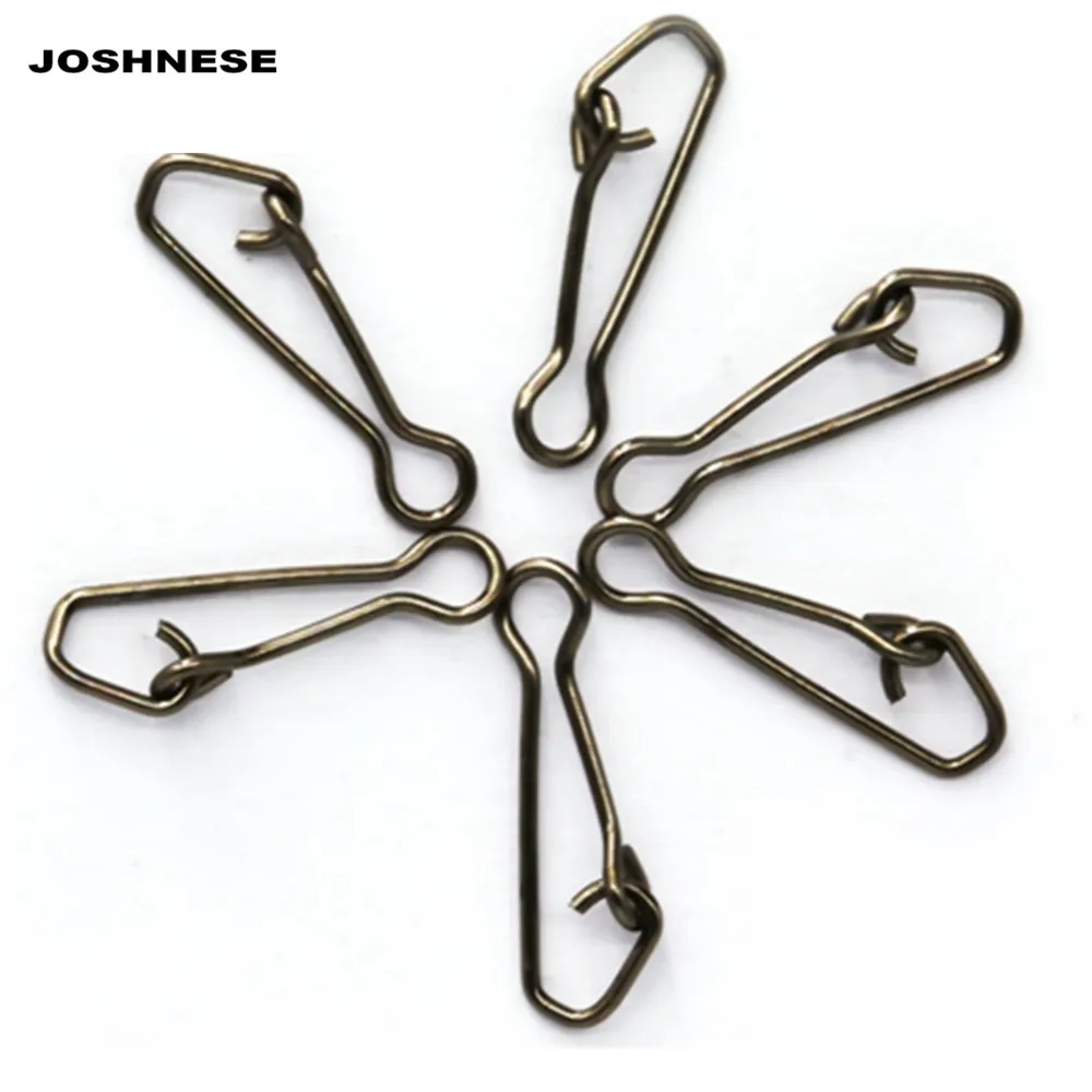 

JOSHNESE 50pcs/pack 0/3/4/5/6# QL Hooked Snap Swivel Stainless Steel Fishing Swivels Hook Lure Connector Fish Tackle