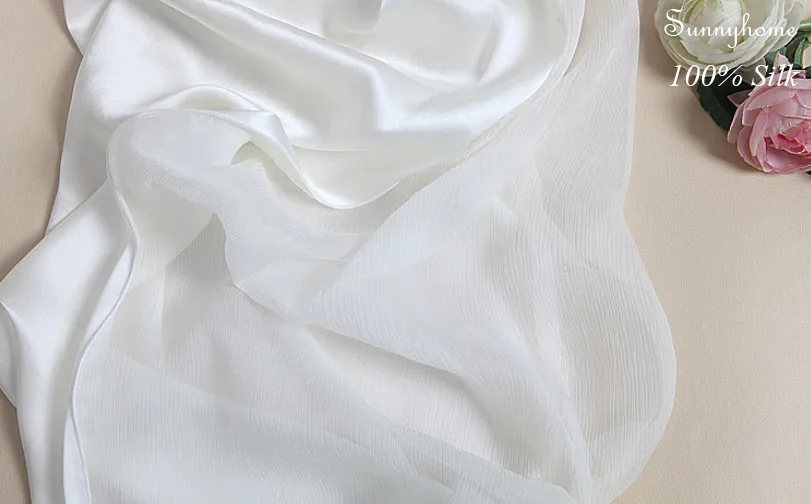 Из натурального шелкового атласа белая Лоскутная шаль Дамский дизайнерский бренд шелковые шарфы модный простой хиджаб из вискозы элегантная Пашмина для невесты