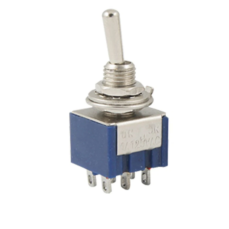 High Quality 2 Pcs Blue Mini DPDT ON/ON Toggle Switchs w 6 Terminals | Обустройство дома