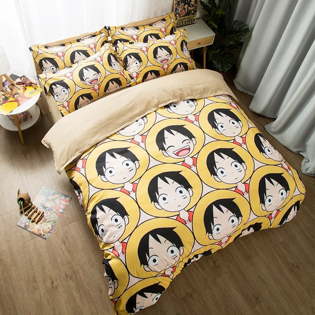 One Piece - Parure de Lit Enfant Manga Coton, Housse de couette