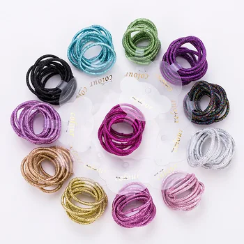 

20pcs/lot Girls Glitter Elastic Hair Bands Ponytail Holder Rubber Bands Hair Accessories Women Multicolor Tie Gum