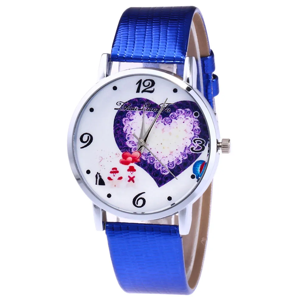 

Chrismas Hot Heart Men Women Unisex Watch Casual Quartz Wrist Simple Watch Patterned Leather Band Clock Feamel relojes mujer &Ff