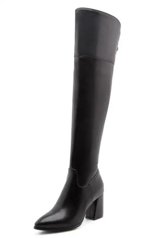 

Zapatos Mujer Ladies Gladiator Shoes Women Chaussure Femme Woman Chunky High Heel Winter Over The Knee Boots PU Leather XZ181261