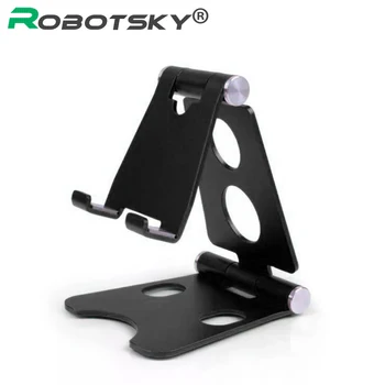 

Robotsky Universal Adjustable Mobile Phone Holder For iPhone Huawei Xiaomi Alloy Phone Stand Desk Tablet Folding Stand Desktop
