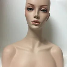 Реалистичная Стекловолоконная женская модель парика манекен голова бюст для париков