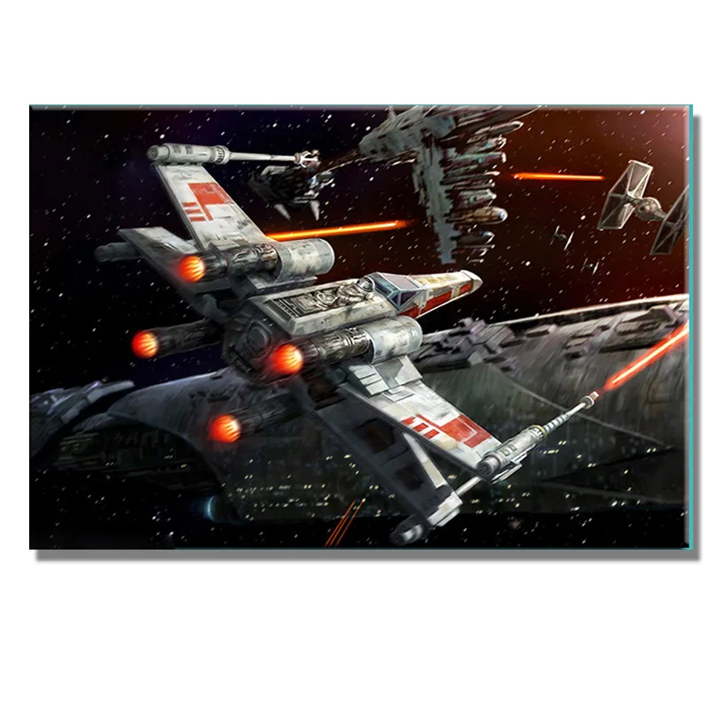 

5d Diy Diamond Painting Star Wars Embroidery Diamond Full Round Diamond Mosaic Cross Stitch Aircraft Rhinestones Home Decor Gift