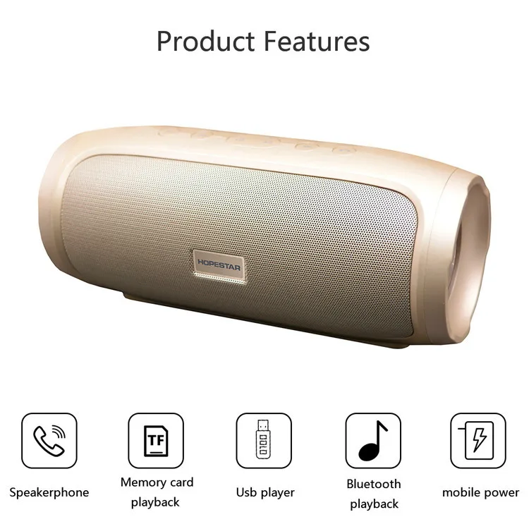 HOPESTAR H14 открытый беспроводной BT динамик супер бас Саундбар Mp3 плеер Поддержка