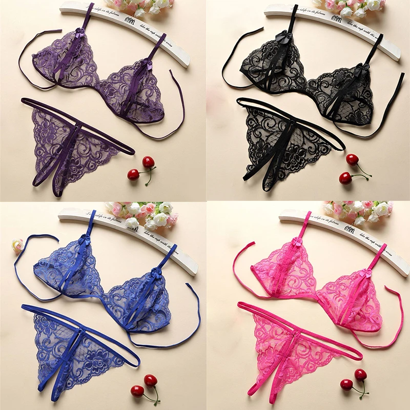 Women Sexy Lingerie Embroidery Push-up Bra+G-string Thong Panties Bra Set Erotic Porn Babydoll Sexy Lingerie Underwear Intimate