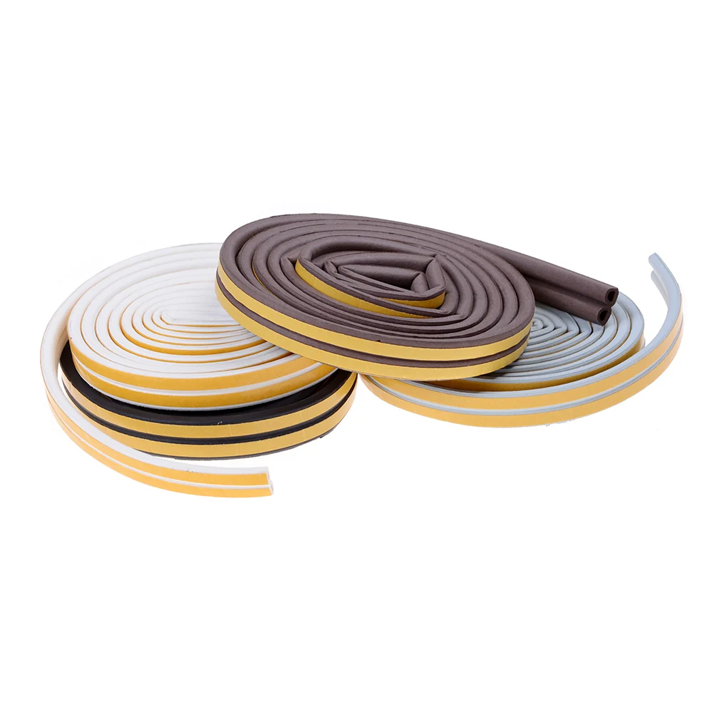 1Pcs Self Adhesive Seal Tape D Type Door and for Window Foam Soundproofing Collision Avoidance Rubber Seal Collision 5m