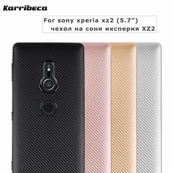 

Carbon fiber silicone case For Sony xperia xz2 H8216 H8266 H8296 funda coque hoesje puzdra tpu cover kryt tok etui carcasa husa