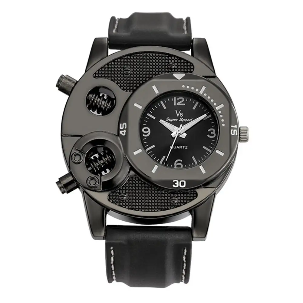 

V8 Cool Men's Silicone Band Bolts Round Dial Sports Analog Quartz Wrist Watch