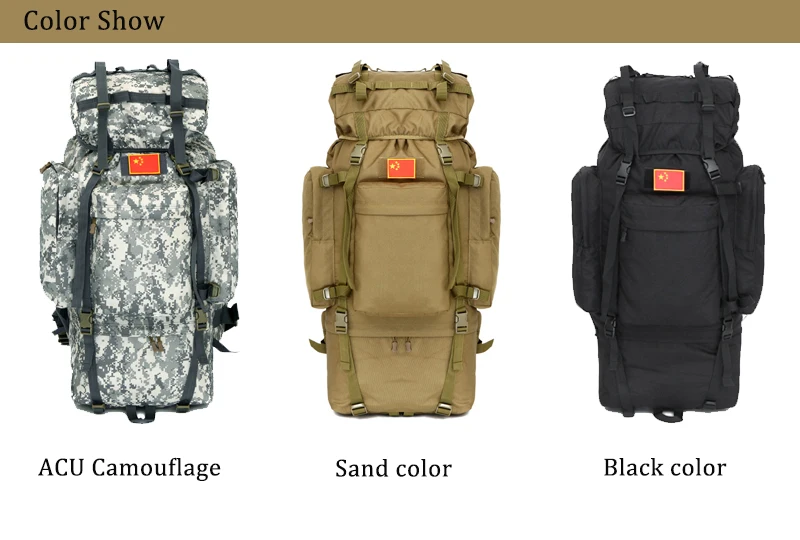 Mochilas à Prova Bolsas de Acampamento 100l ao ar Livre Grande Capacidade Tático Escalada Dnylon Água Náilon Viagem Esporte Caminhadas Masculino Mod. 1257282 7 viagem esporte caminhadas escalada sacos de acampamento masculino