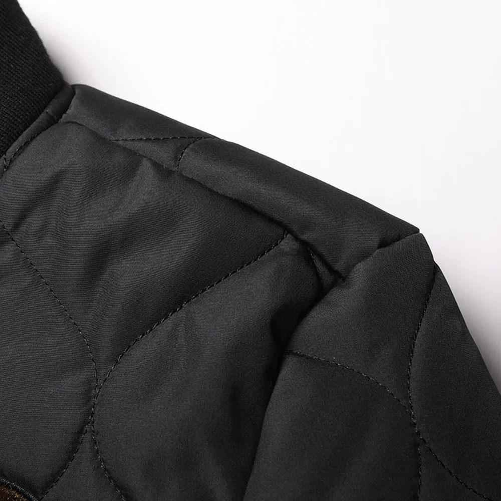 Seller men winter coat men Men's Autumn Winter Casual Long Sleeve Thicken Baseball Uniform Flying Jacket parka men clothes long coat