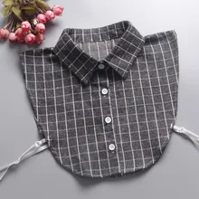 Женский свитер рубашка галстук хлопок полые кружева цветок шеи одежда плед Поддельный Воротник кристалл жемчуг Питер Пэн съемные воротники-обманки