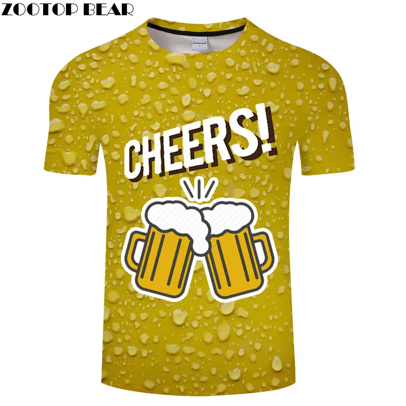 Green Beer Bubble 3D футболка для путешествий Мужская летние Забавные топы футболки с