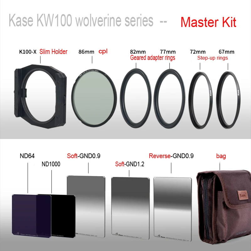 

Kase KW100 wolverine series ( Filter holder+GND+ND+Bag ) kit