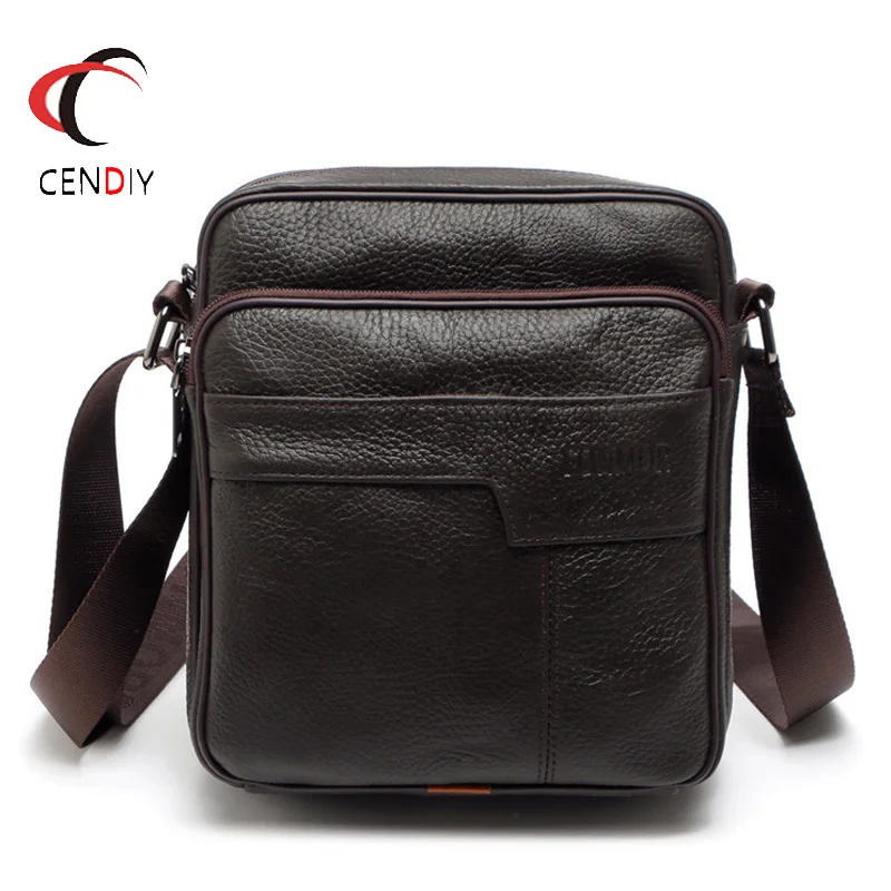 

Shoulder Bag Men Genuine Leather Messenger Bag Male Vintage Fashion High Quality Flap Leather Small Business Men's Travel Bags