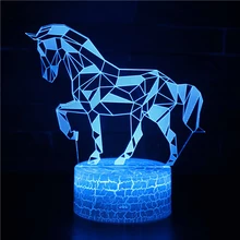 Majestic Horse тема 3D лампа светодиодный ночник 7 цветов Изменение сенсорного настроения лампа Рождественский подарок Прямая