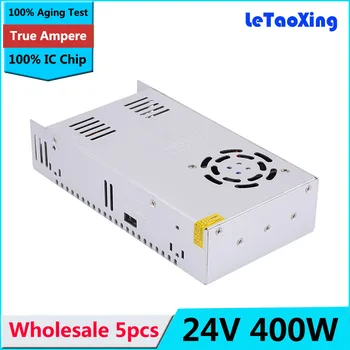 

5pcs 400W 24V 17A Single Output Adjustable ac 110v 220v to dc 24v Switching power supply for LED Strip light DHL Free shipping