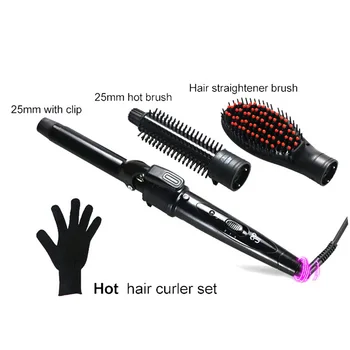 

Hair Curling Iron Ceramic 3 in 1 Electric Hair Straightener Brush Tourmaline Smooth Fast Hairs Straightener Comb hairs curler