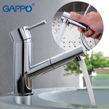 GAPPO-grifo de latón para lavabo de baño, grifo extraíble, mezclador de agua fría y caliente, para baño, g1209