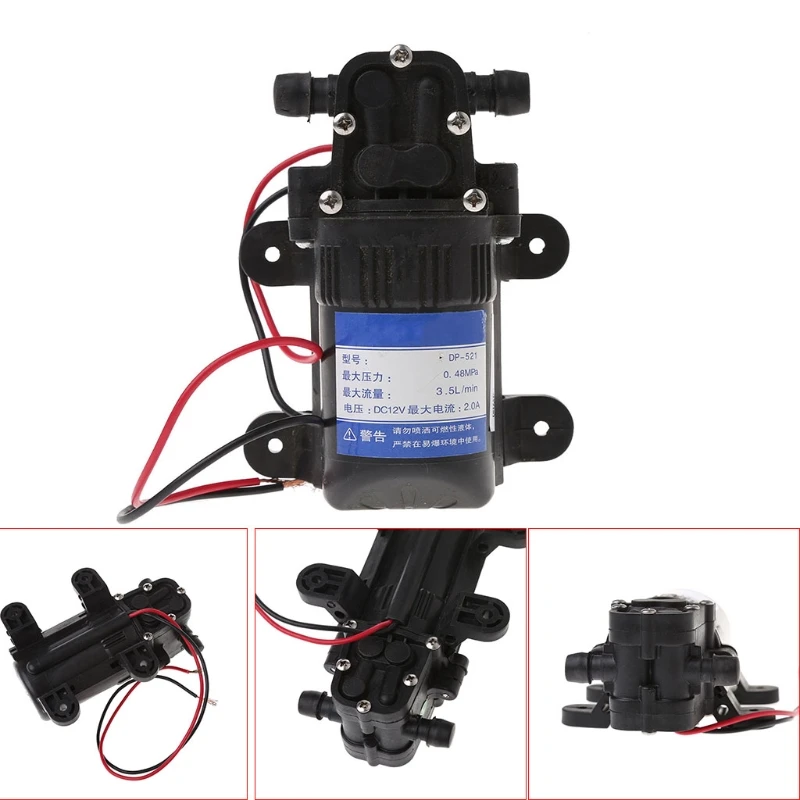 Превосходный DC 12V 3.5L/Min 0.48MPa 70 PSI диафрагма высокого давления самовсасывающий водяной насос