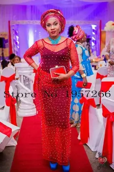 

High Quality Nigerian Lace Fabrics 2019 With Beaded African French Net Lace Fabric Embroidered Tulle Mesh Lace Fabric J562