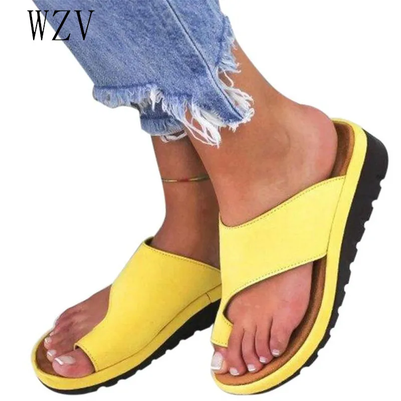 

Women Comfy Platform Sandal Shoes Flip Flops Platform PU Leather Dating Shopping Flat Sole Women Sandals Sandalias Mujer H300