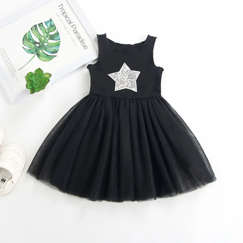 Платья для девочек; коллекция года; Брендовое детское платье принцессы с круглым вырезом; бальное платье; модная детская одежда; Детский костюм с рисунком для маленьких девочек - Color: AZ2108 black
