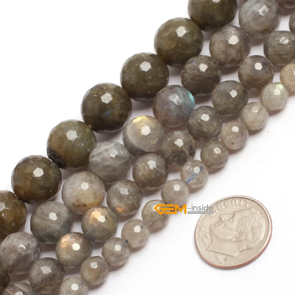 

Round Faceted Labradorite Beads Natural Stone Beads DIY Loose Bead For Jewelry Making Beads Strand 15" Free Shipping