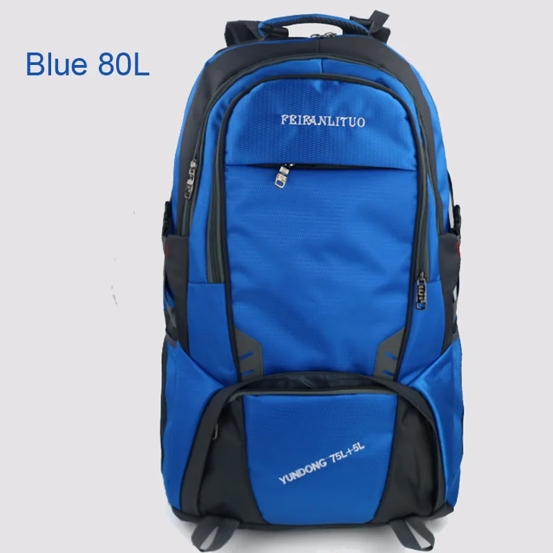 80л, мужская спортивная сумка, походный рюкзак, большая вместительность, для охоты, путешествий, водонепроницаемый, для мужчин и женщин, для кемпинга и туризма, рюкзак - Цвет: Blue 80L A