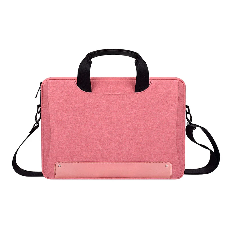 Модный водонепроницаемый устойчивый к царапинам портфель для ноутбука 13 14 15 дюймов сумка с ремешком для ноутбука чехол для Macbook для женщин и мужчин - Цвет: Pink