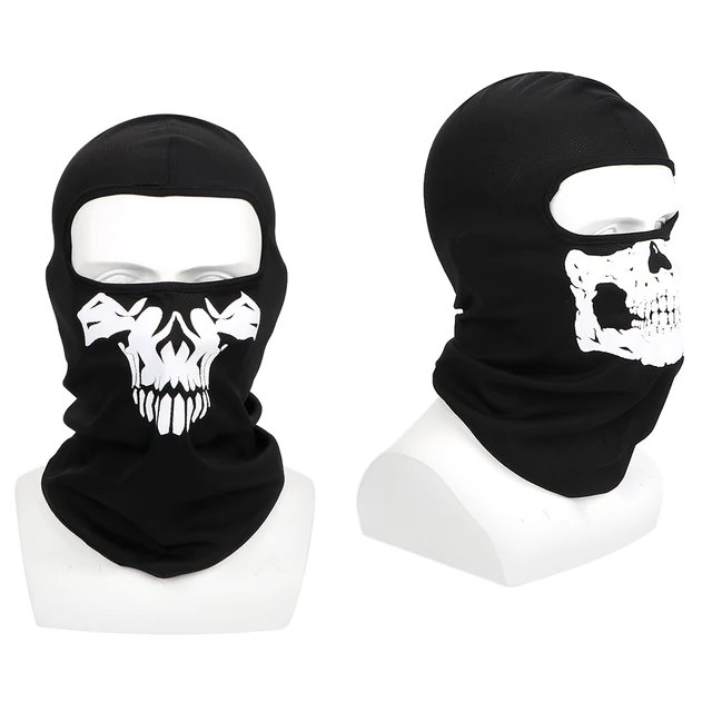Motorcycle Bike Windproof Mask Balaclava Winter Ski Mask Breathable Full Face Mask Unisex Halloween Ghost Skull Outdoor Sports