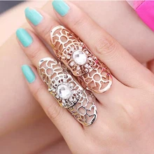 Anneaux Punk pour femmes/hommes, bague en métal creux à rouleau, tendance, Joint creux, plein doigts, XY-R295