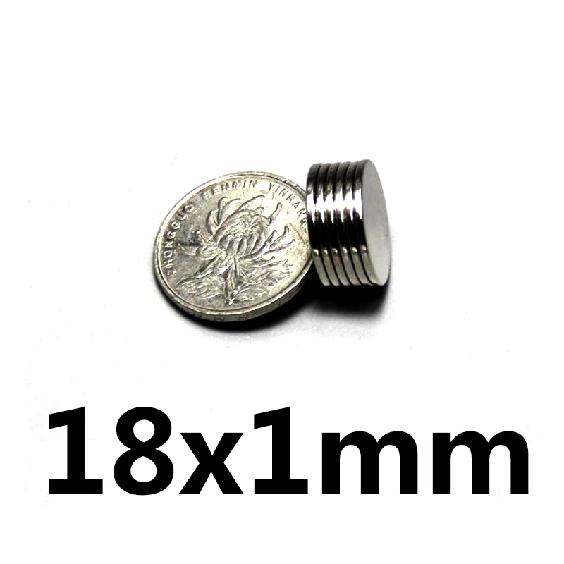 

10Pcs 18x1 Neodymium Magnet Disc Permanent N35 NdFeB Small Round Super Powerful Strong Magnetic Magnets 18mm x 1mm