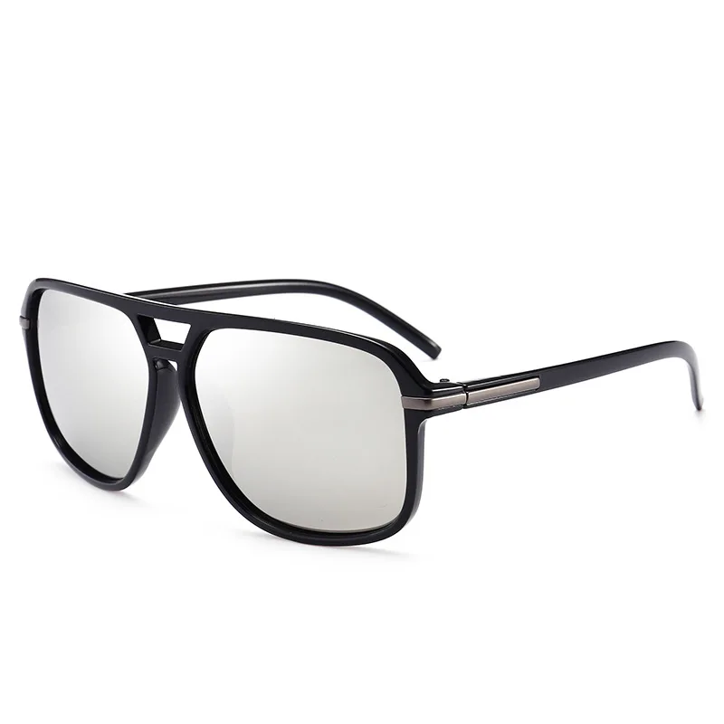 Yoovos поляризованные высококачественные мужские солнцезащитные очки, Ретро стиль квадратное зеркало для вождения солнцезащитные очки UV400 бренд Lunette De Soleil Homme - Цвет линз: BlackSilver